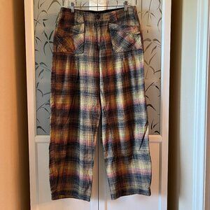 Free People Birch Plaid Pants 8
